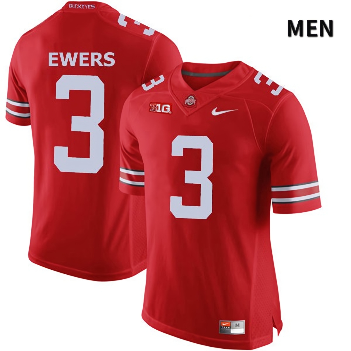 Quinn Ewers Ohio State Buckeyes Men's NCAA #3 Red College Stitched Football Jersey NPK0456QK